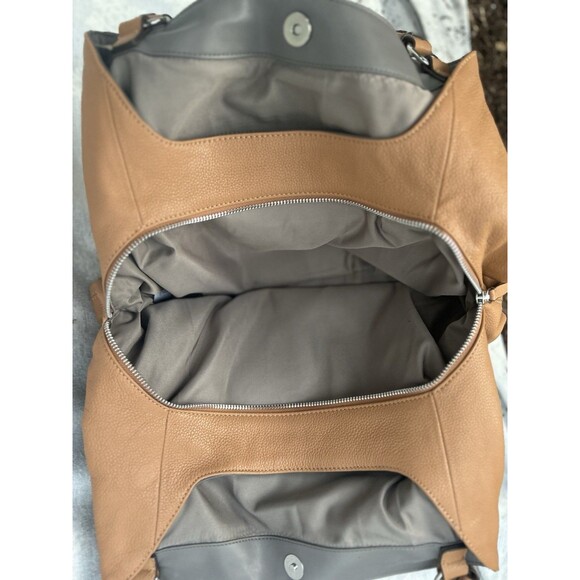 Vince Camuto Ike Tote Triple Compartment Handbag Soft Leather Hobo Cognac - Picture 6 of 12